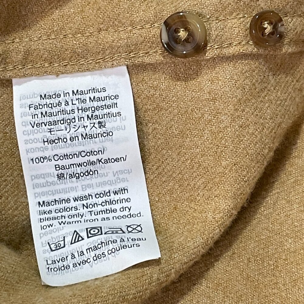 J.CREW Classic Midweight Flannel Long Sleeve Button Down Shirt, Honey Tan - XL - Picture 8 of 10